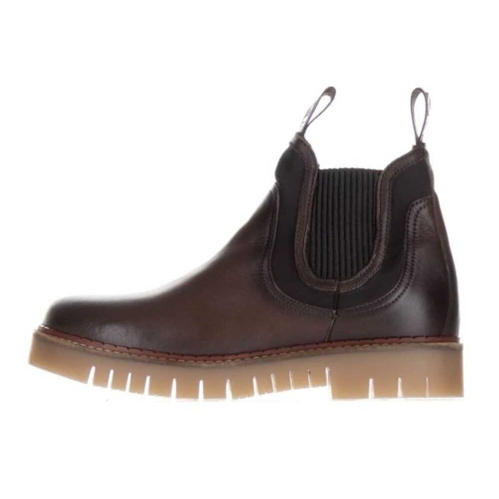 Pajar Canada PIK Brown Chelsea Leather Lug Platform Pull On Boot Women 40 9-9.5